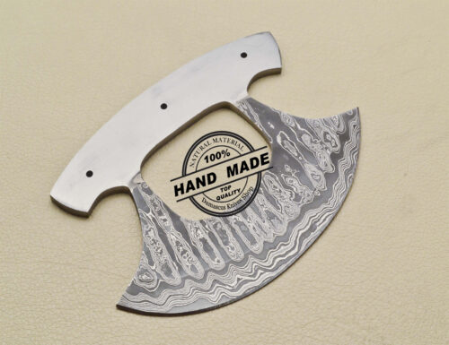 Damascus ULU Blank Blade Kitchen Knife Custom Handmade Knife 1675 - Image 4