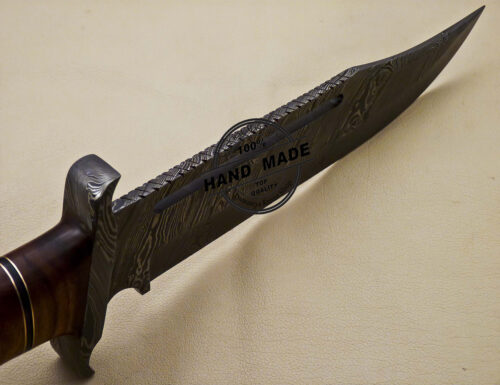 Rambo Damascus Bowie Knife Custom Handmade Damascus Bowie Knife 1680 - Image 8