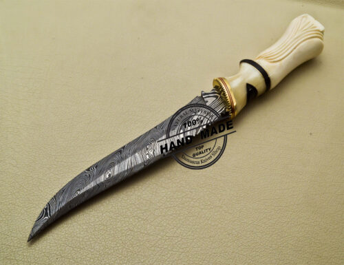 Fancy Damascus Bowie Knife Fixed Blade Handmade Damascus Steel Knife 1696 - Image 4