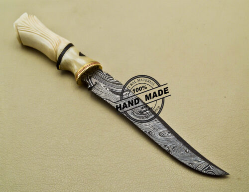 Fancy Damascus Bowie Knife Fixed Blade Handmade Damascus Steel Knife 1696 - Image 5