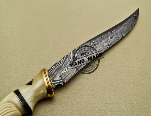 Fancy Damascus Bowie Knife Fixed Blade Handmade Damascus Steel Knife 1696 - Image 7