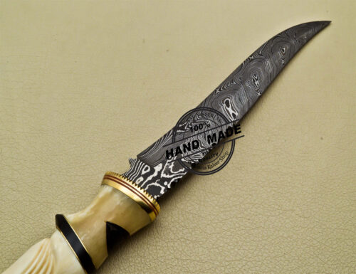 Fancy Damascus Bowie Knife Fixed Blade Handmade Damascus Steel Knife 1696 - Image 8