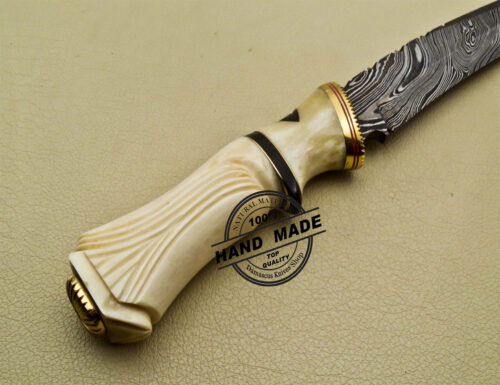 Fancy Damascus Bowie Knife Fixed Blade Handmade Damascus Steel Knife 1696 - Image 10