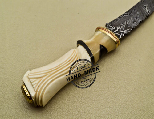 Fancy Damascus Bowie Knife Fixed Blade Handmade Damascus Steel Knife 1696 - Image 11