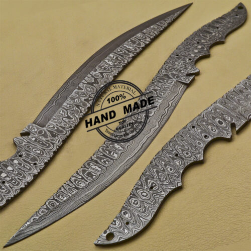 Damascus Bowie Blank Blade