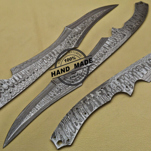 Damascus Bowie Blank Blade