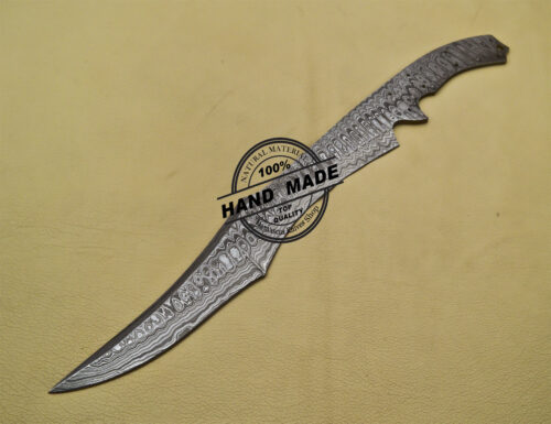 Damascus Bowie Blank Blade Knife Custom Handmade Damascus Steel Making Knife 1687 - Image 3