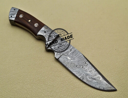 Damascus Skinner Knife Custom Handmade Damascus Steel Hunting Knife 1692 - Image 4