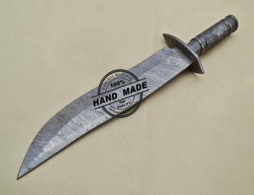 Full Damascus Bowie Knife Custom Handmade Damascus Steel Hunting Outdoor Knife 1904 - Image 3