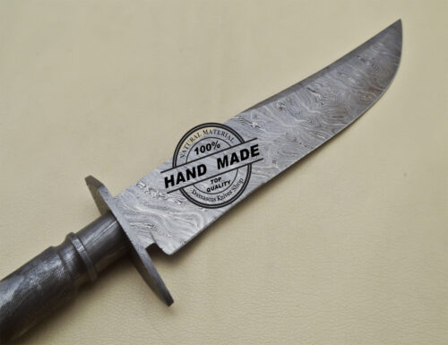 Full Damascus Bowie Knife Custom Handmade Damascus Steel Hunting Outdoor Knife 1904 - Image 5