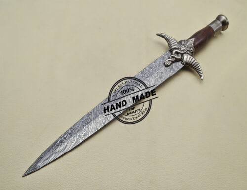 Damascus Dagger Knife Custom Handmade Damascus Steel Hunting Dagger Knife 1902 - Image 3