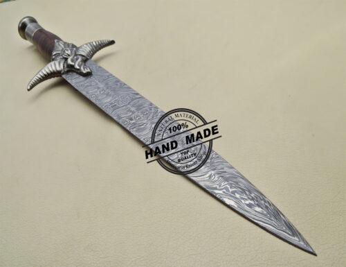 Damascus Dagger Knife Custom Handmade Damascus Steel Hunting Dagger Knife 1902 - Image 5