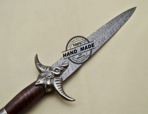 Damascus Dagger Knife Custom Handmade Damascus Steel Hunting Dagger Knife 1902 - Image 6