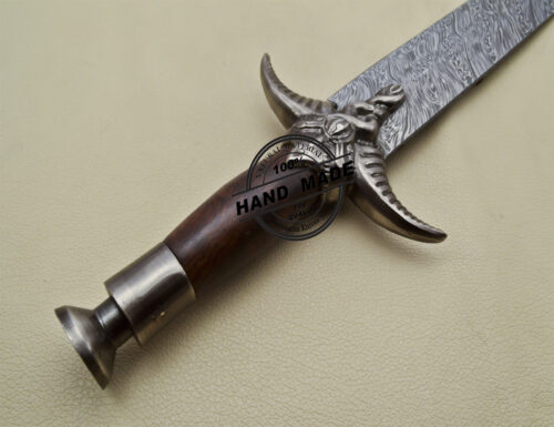 Damascus Dagger Knife Custom Handmade Damascus Steel Hunting Dagger Knife 1902 - Image 7