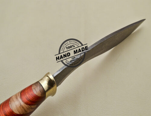 Damascus Kukri Knife Fixed Blade Handmade Damascus Steel Knife Beautiful Wood Handle 1699 - Image 5