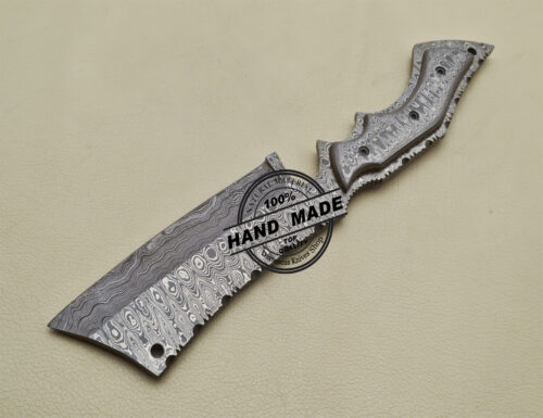 Full Damascus Skinner Knife Custom Handmade Damascus Steel Hunting Knife 1901 - Image 4