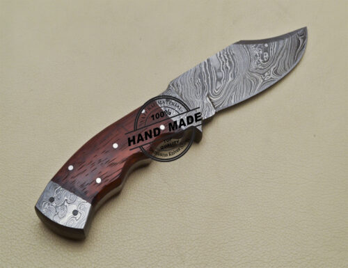 Damascus Skinner Knife Custom Handmade Damascus Steel Knife 1900 - Image 6