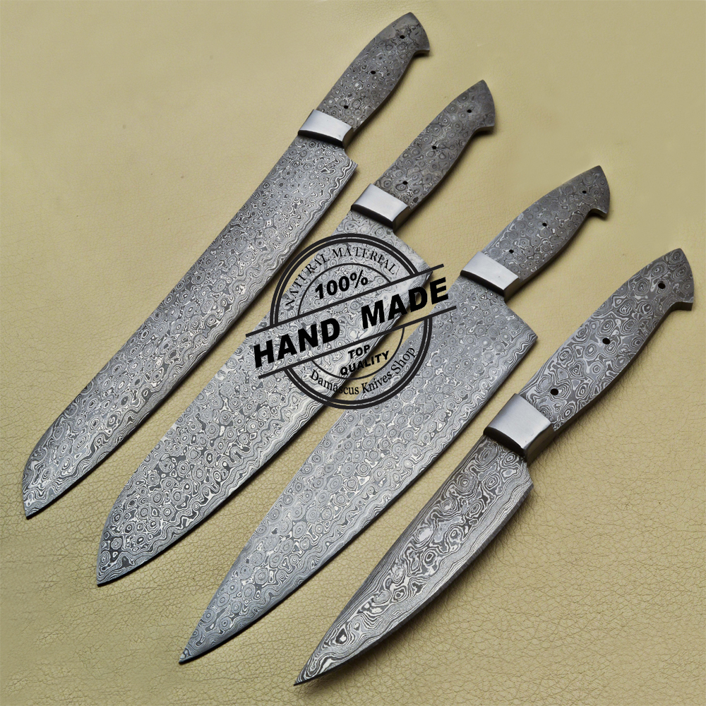 Chef Knife Set Damascus Chef Knife 4 Pc Set Damascus Kitchen