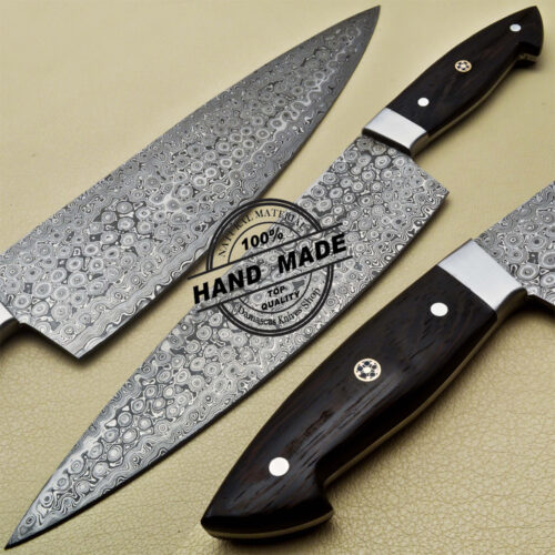 Lot of 4 PCs Damascus Kitchen Knives Set Custom Handmade Damascus Steel Knives 1907 - Image 3