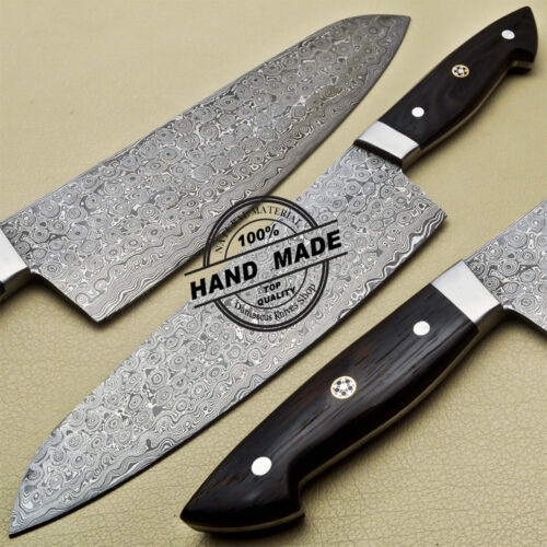Lot of 4 PCs Damascus Kitchen Knives Set Custom Handmade Damascus Steel Knives 1907 - Image 4