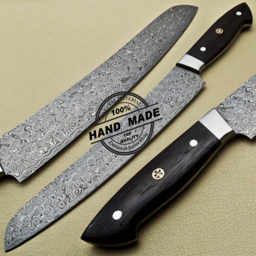 Lot of 4 PCs Damascus Kitchen Knives Set Custom Handmade Damascus Steel Knives 1907 - Image 5