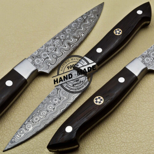 Lot of 4 PCs Damascus Kitchen Knives Set Custom Handmade Damascus Steel Knives 1907 - Image 6