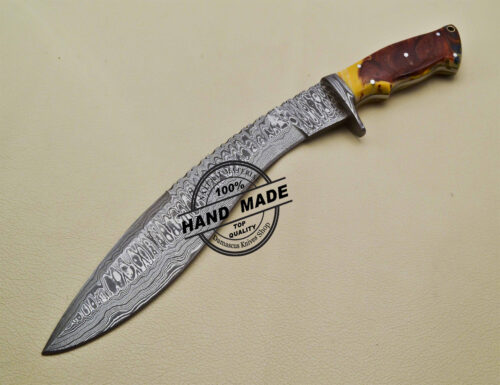 Damascus Kukri Knife Custom Handmade Damascus Steel Knife 1909 - Image 3