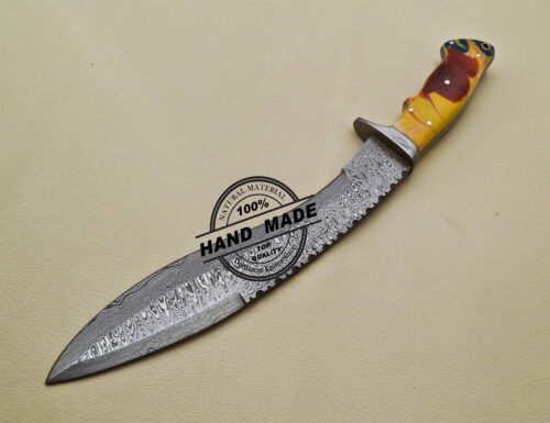 Damascus Kukri Knife Custom Handmade Damascus Steel Knife 1909 - Image 4