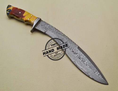 Damascus Kukri Knife Custom Handmade Damascus Steel Knife 1909 - Image 5