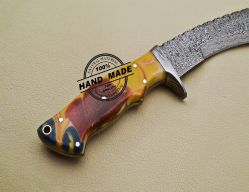 Damascus Kukri Knife Custom Handmade Damascus Steel Knife 1909 - Image 7