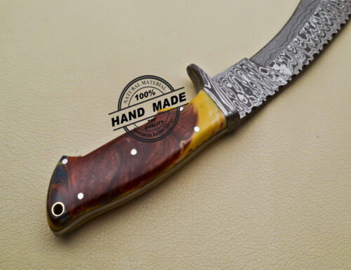 Damascus Kukri Knife Custom Handmade Damascus Steel Knife 1909 - Image 8