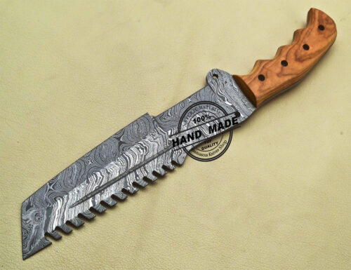 Damascus Tracker Knife Custom Handmade Damascus Steel Knife 1910 - Image 4