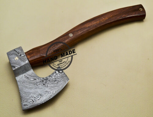 TOMAHAWK VIKING AXE CUSTOM HAND MADE DAMASCUS STEEL CAMPING TOOl AXE 1917 - Image 3