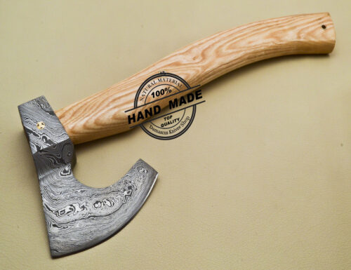 Hand Forged Damascus Steel Hatchet Hawks Tomahawk Survival Axe 1919 - Image 3