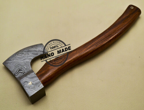 TOMAHAWK VIKING AXE CUSTOM HAND MADE DAMASCUS STEEL CAMPING TOOl AXE 1917 - Image 4