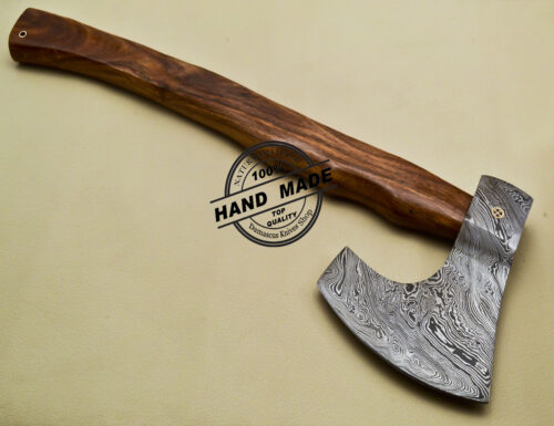 Damascus Steel Axe Hatchet Tomahawk With Rose Wood Handle Outdoor Camping Axe 1920 - Image 4