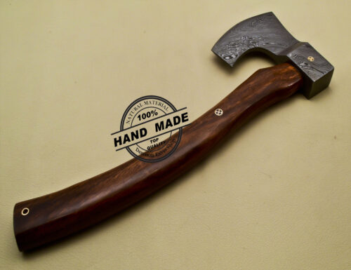 TOMAHAWK VIKING AXE CUSTOM HAND MADE DAMASCUS STEEL CAMPING TOOl AXE 1917 - Image 5