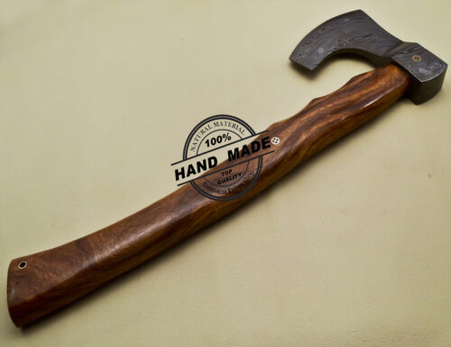 Damascus Steel Axe Hatchet Tomahawk With Rose Wood Handle Outdoor Camping Axe 1920 - Image 5