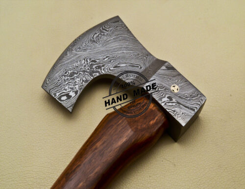 TOMAHAWK VIKING AXE CUSTOM HAND MADE DAMASCUS STEEL CAMPING TOOl AXE 1917 - Image 7