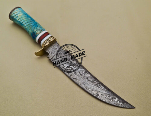 Damascus Skinner Knife Fixed Custom Handmade Damascus Steel Hunting Knife 2027 - Image 4