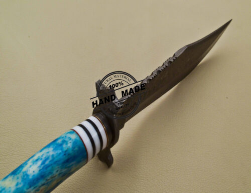 Damascus Skinner Knife Clip Point Blade Handmade Damascus Steel Knife 2022 - Image 5