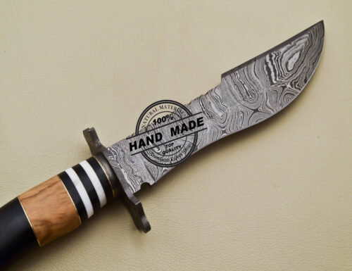 Damascus Bowie Knife Fixed Blade Custom Handmade Damascus Steel Knife 2024 - Image 5