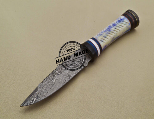 Damascus Skinning Knife Custom Handmade Damascus Steel Knife 2035 - Image 3