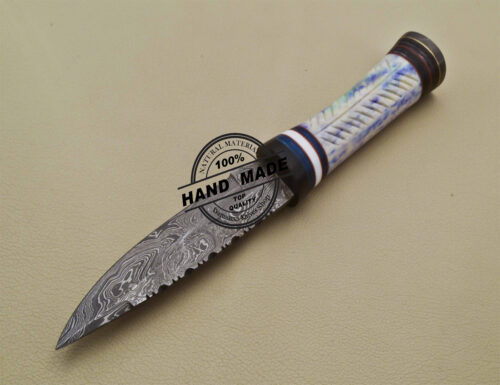 Damascus Skinning Knife Custom Handmade Damascus Steel Knife 2035 - Image 4