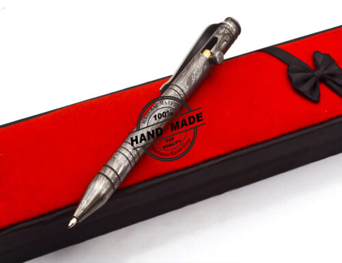 Damascus Ballpoint Custom Handmade Damascus Steel 07 - Image 3