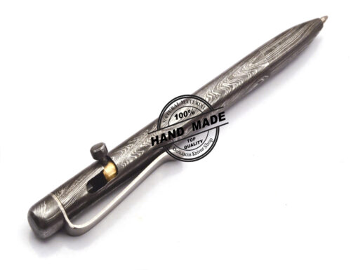 Damascus Ballpoint Custom Handmade Damascus Steel 02 - Image 4