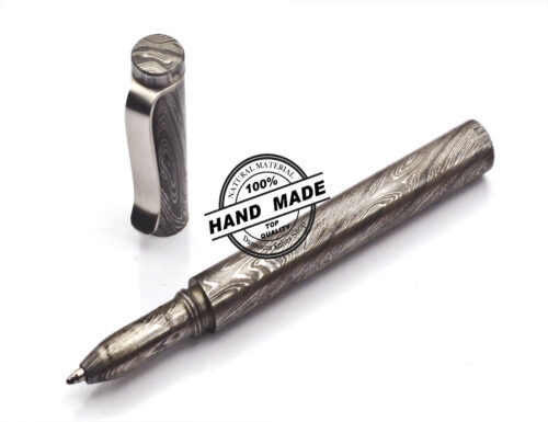 Damascus Ballpoint Custom Handmade Damascus Steel 04 - Image 4