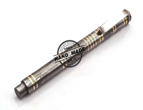 Damascus Ballpoint Custom Handmade Damascus Steel 08 - Image 4