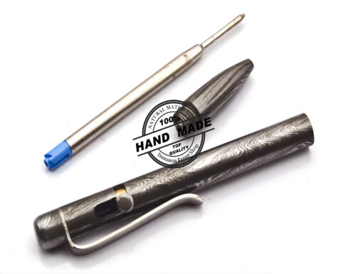 Damascus Ballpoint Custom Handmade Damascus Steel 02 - Image 5