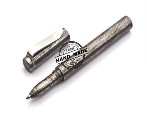 Damascus Ballpoint Custom Handmade Damascus Steel 04 - Image 5